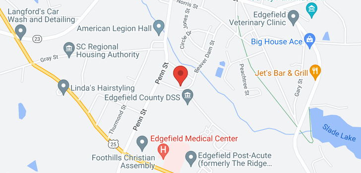 map of 840 Hillcrest Street, Edgefield, SC 29824